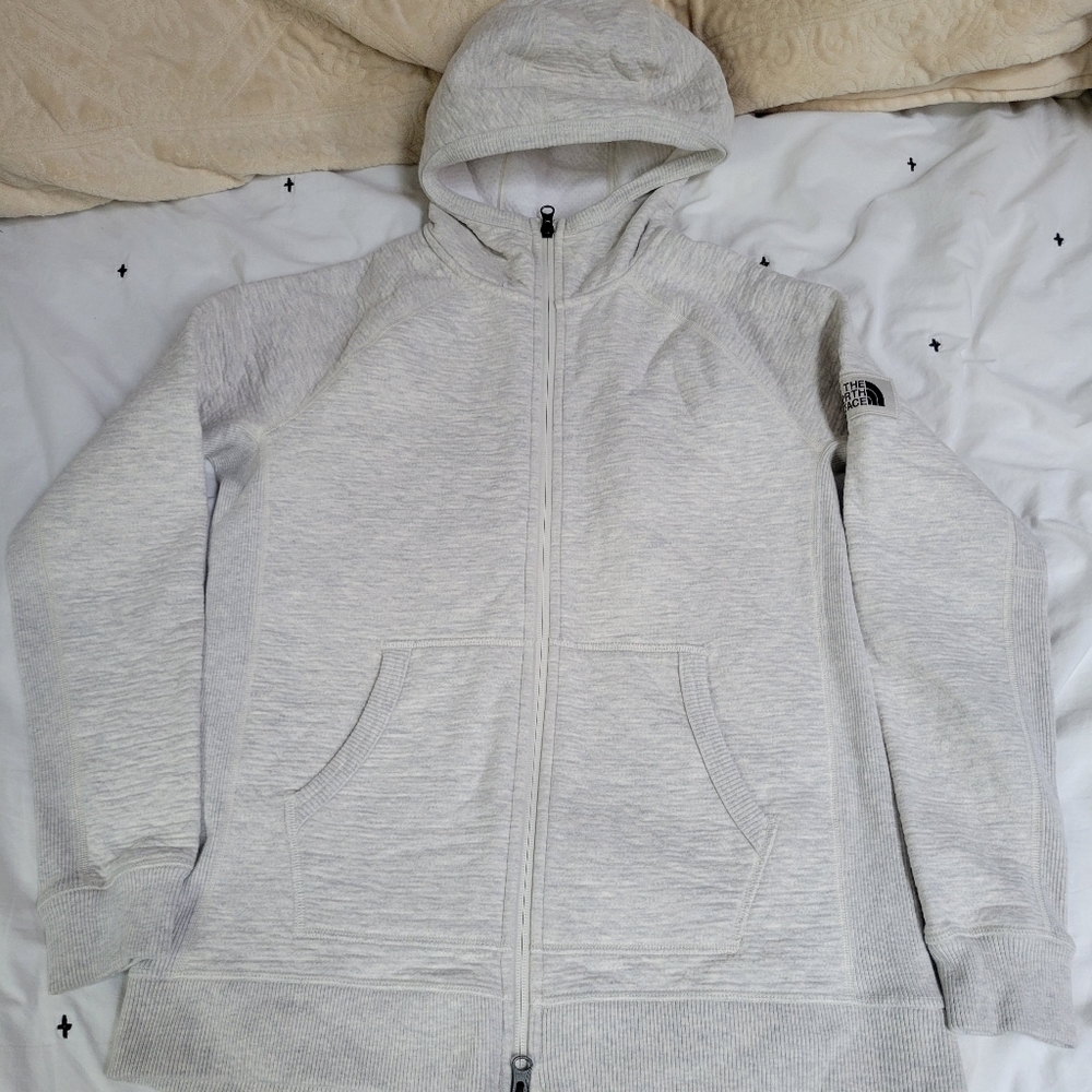 The North Face women's full zip hoodie, size medium, cream color